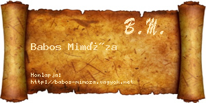 Babos Mimóza névjegykártya